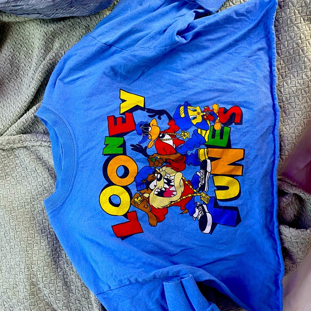 Gangster looney tunes long sleeve crop top